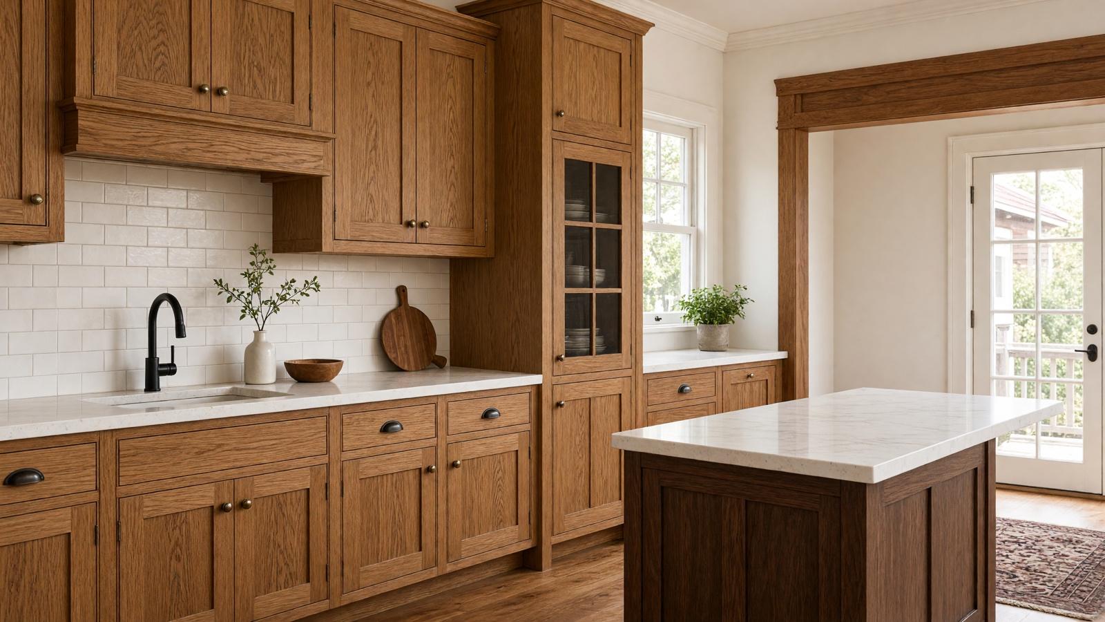 Inset-door cabinets in a Craftsman bungalow kitchen — cabinet maker + custom millwork in Cerritos, CA